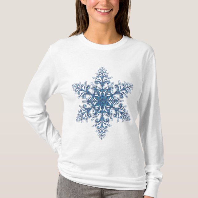 T-shirt Chemise Blue Snowflake (Devant)