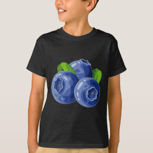 T-shirt Chemise Blueberry Adulte Hommes Femmes Enfants Blu