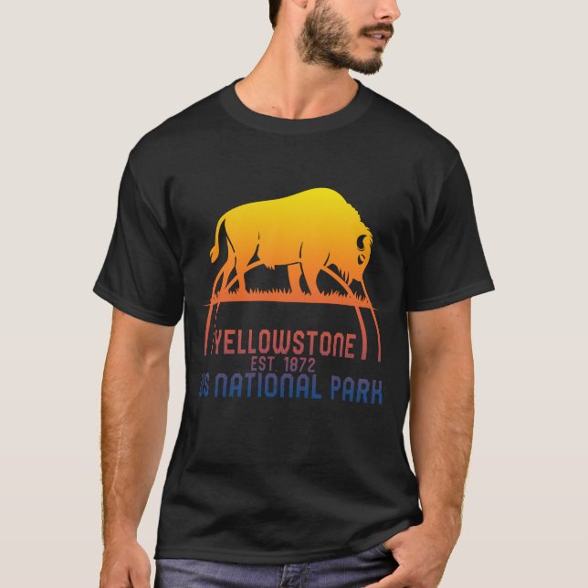 T-shirt Chemise Buffalo Bison de Yellowstone, Parc Nationa (Devant)