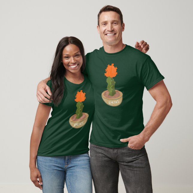 T-shirt Chemise Cactus Dessiné à la Main Plante en Pot (Unisexe)