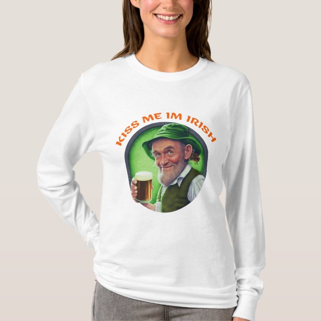 T-shirt Chemise cadeau Saint Patrick Day | Embrasse-moi im (Devant)