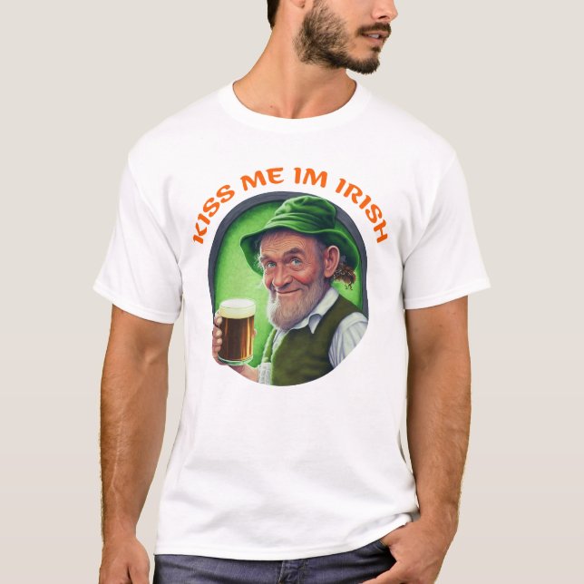 T-shirt Chemise cadeau Saint Patrick Day | Embrasse-moi im (Devant)