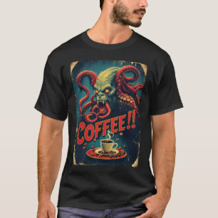 T-shirt Chemise café Cthulhu   Funny Sea Monster Tee