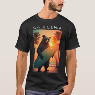 T-shirt Chemise Californie République Cool Ours Surf Plage