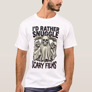 T-shirt Chemise Câlin Horreur Nuit de Film de Crâne Fantôm