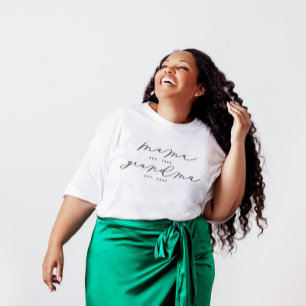 T-shirt Chemise Calligraphie Mama/Grand-mère personnalisée