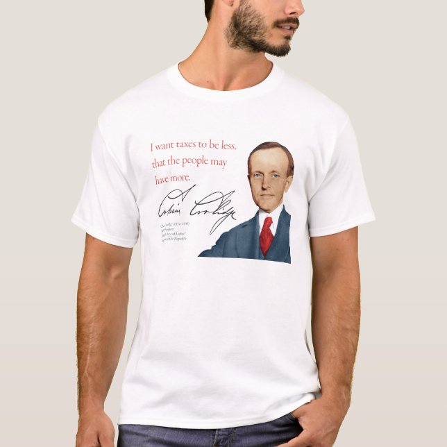T-shirt Chemise Calvin Coolidge #5 "Taxes" (Devant)