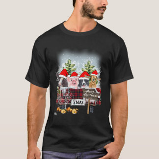 T-shirt Chemise Camion Animaux de la ferme de Noël