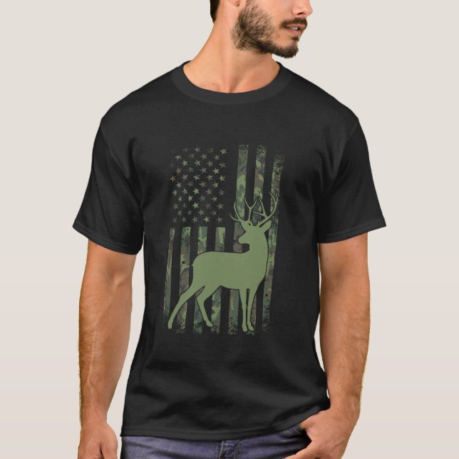 T-shirt Chemise Camo Deer Buck Chasse Long Sleeve T (Devant)