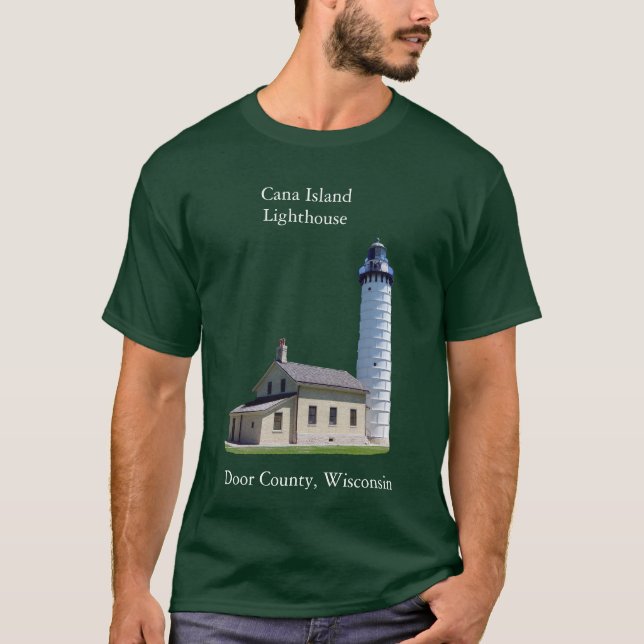 T-shirt Chemise Cana Island Lighthouse lettrage blanc (Devant)