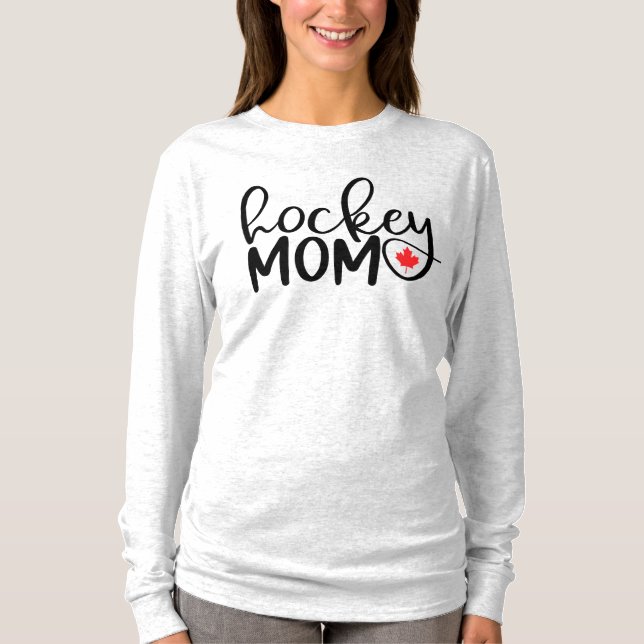 T-shirt Chemise canadienne maman de hockey (Devant)