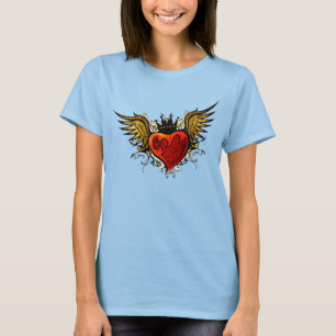 T-shirt Chemise cardiaque vintage aile de tatouage