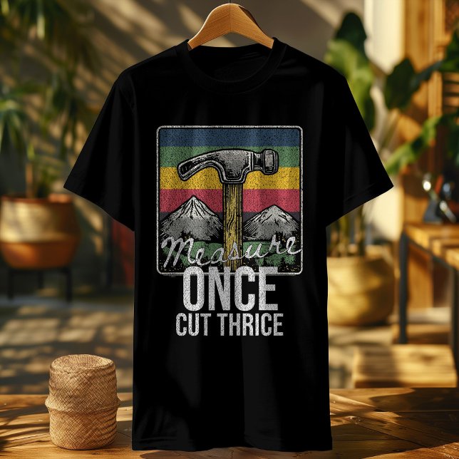 T-shirt Chemise Carpenter Drôle - Mesurer Une Fois Coupé L (Créateur téléchargé)
