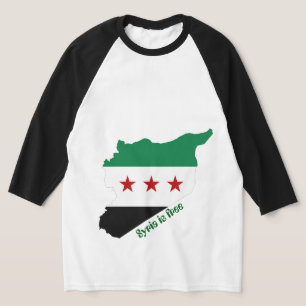 T-shirt chemise - carte de la syrie libre