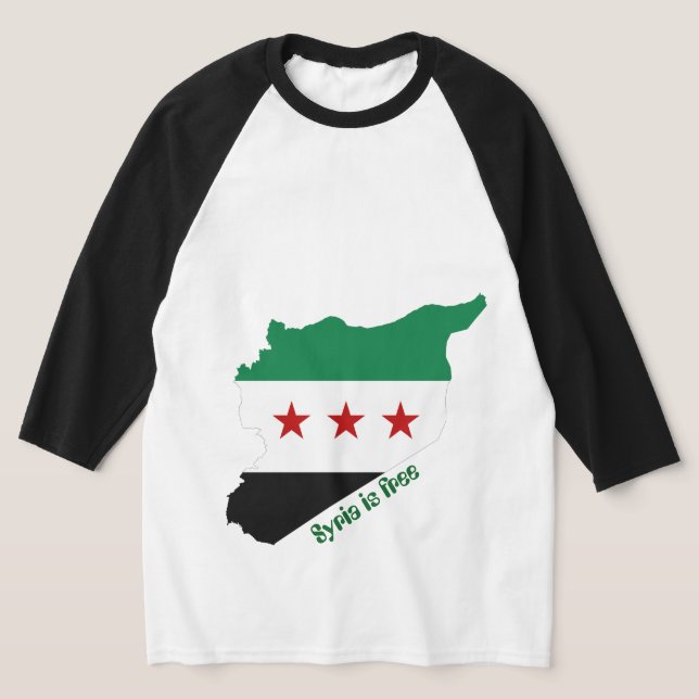 T-shirt chemise - carte de la syrie libre (Poser)