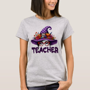 T-shirt Chemise Casquette de sorcière Halloween enseignant