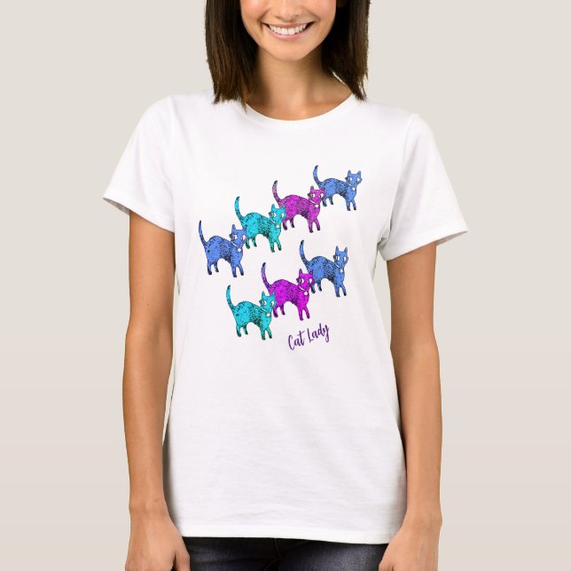 T-shirt Chemise Cat Lady (Devant)
