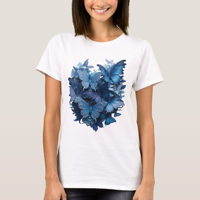 T-shirt Chemise Catchy Silver PAPILLON FLEURS Design (Devant)