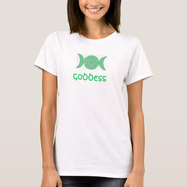 T-shirt Chemise celtique de déesse de noeud (vert) (Devant)