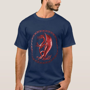 T-shirt Chemise celtique rouge de dragon