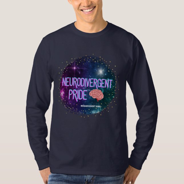 T-shirt Chemise cérébrale NeuroDivergent Pride spatiale (Devant)