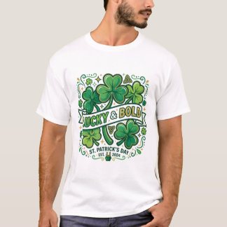 T-shirt Chemise chanceuse et audacieuse Shamrock pour la S