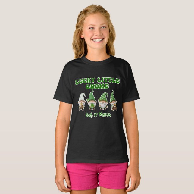 T-shirt Chemise Chanceuse pour Filles de la Saint-Patrick (Devant entier)