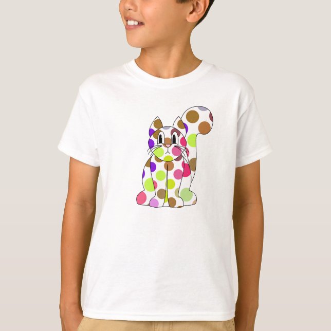 T-shirt Chemise Chat Cute Polka Dot Kitty (Devant)