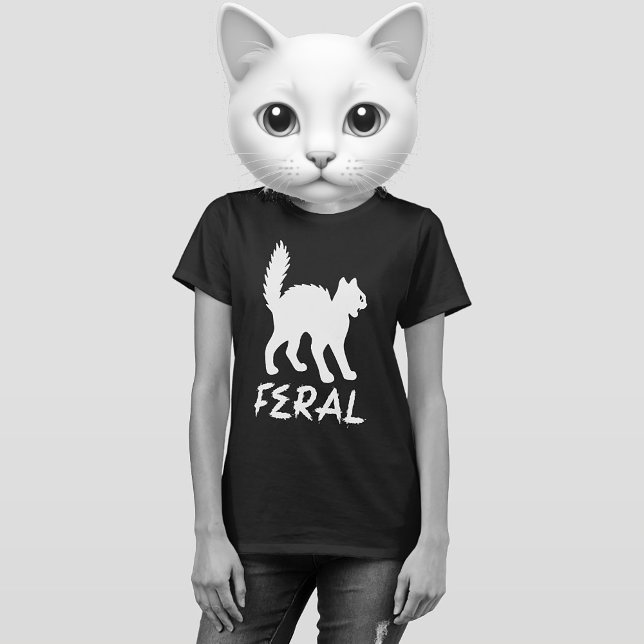 T-SHIRT CHEMISE CHAT FÉROCE GOTH PUNK (FERAL GOTH PUNK KITTY CAT SHIRT)