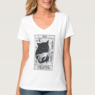 T-shirt Chemise Chat Noir Carte Tarot – Tee Tarot Mort, So