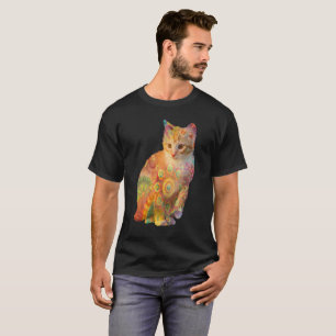 T-shirt Chemise Chat Psychédélique, Chemise Chat Tie Dye
