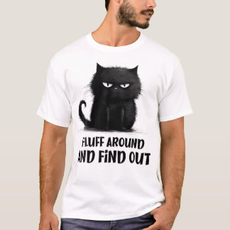 T-shirt Chemise Chat Se Déplie Autour Et Découvrez