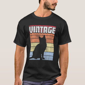 T-shirt Chemise Chat Style Rétro Hommes Vintages Femmes En