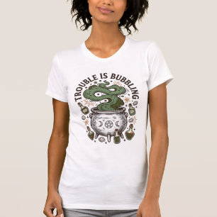 T-shirt Chemise Chaudron de Sorcière Des Ennuis Se Prépare