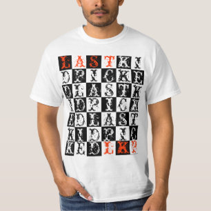 T-shirt Chemise Checkered de lettres sélectionnée dernie