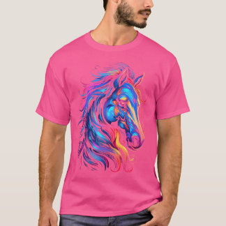 T-shirt Chemise Cheval Pour Femmes Ados Filles Beau Cheval