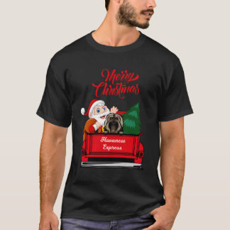 T-shirt Chemise Chien Havanais Avec Le Père Noël En Sac Ro