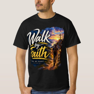 T-shirt Chemise chrétienne 'Marcher par la foi' 2 Corinthi