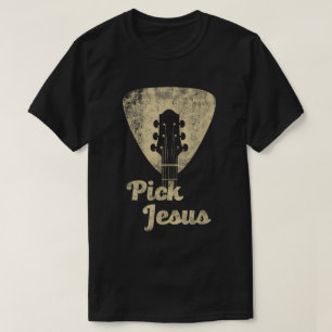 T-shirt Chemise chrétienne Pick Jesus Guitar