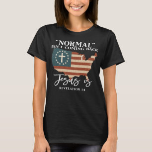 T-shirt Chemise chrétienne vintage avec drapeau américain,