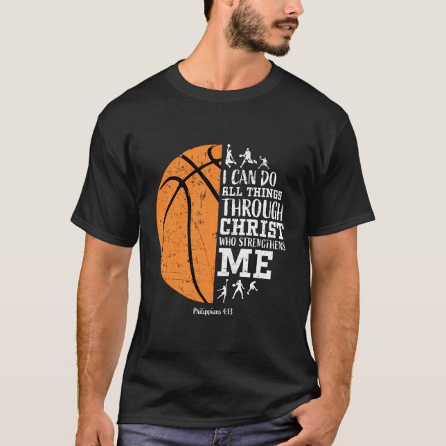 T-shirt Chemise Christian Basketball Je Peux Faire Tout Ph (Devant)