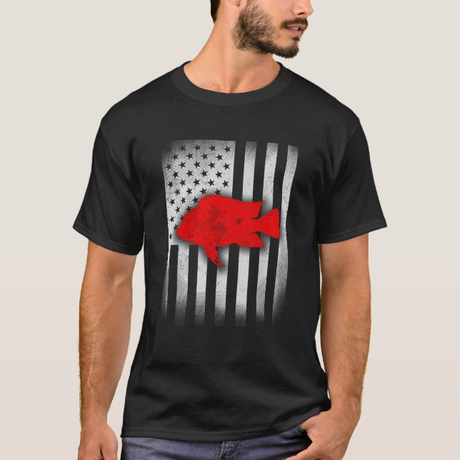 T-shirt chemise cichlid US Drapeau (Devant)