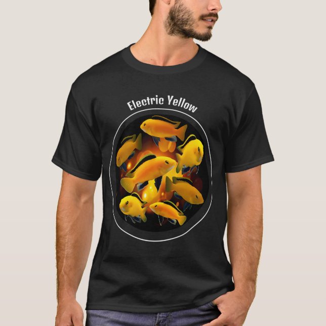 T-shirt Chemise Cichlidé Jaune Électrique (Devant)