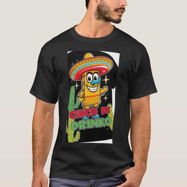 T-shirt chemise cinco de drinko (Devant)