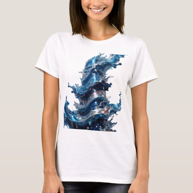 T-shirt Chemise citation Artistic Silver WATER SPLASHES (Devant)