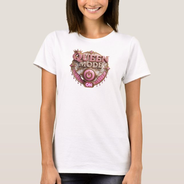 T-shirt Chemise citation Sharp Orange QUEEN MODE ON (Devant)