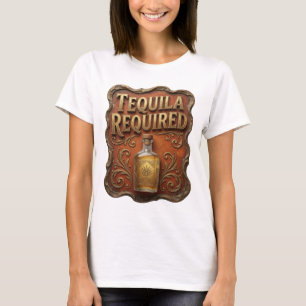 T-shirt Chemise Citation TEQUILA OBLIGATOIRE Or Doré