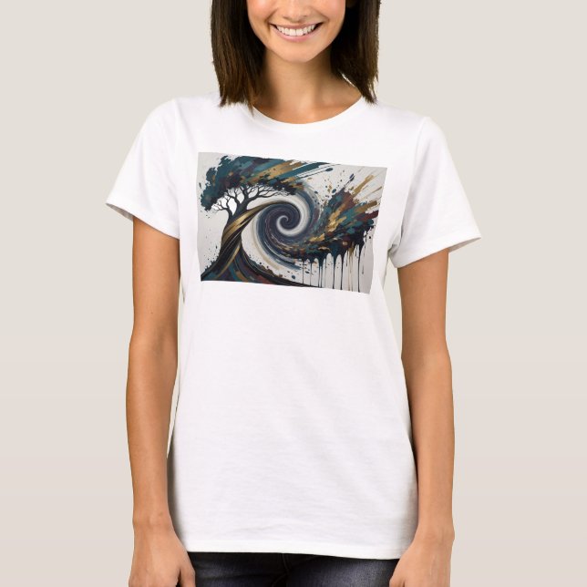 T-shirt Chemise Citation TREE SPIRAL Or Doré (Devant)