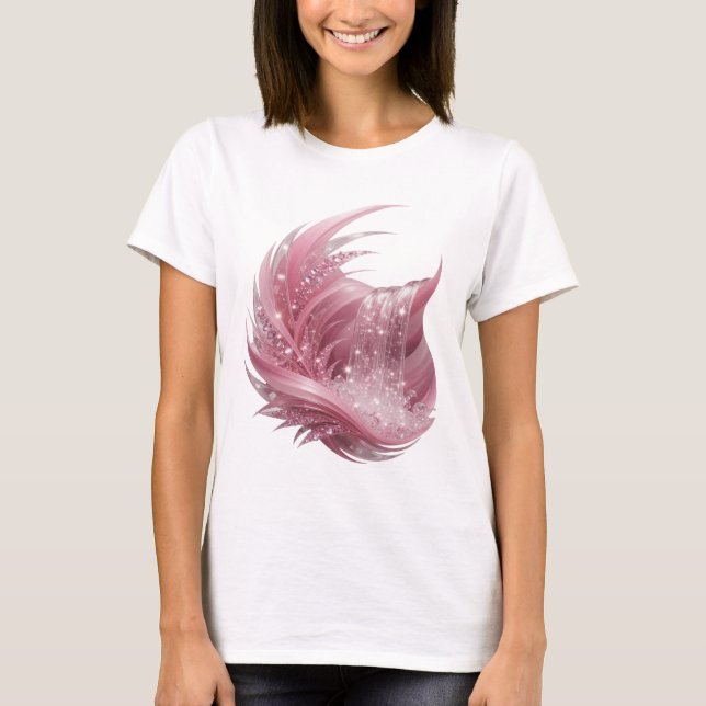 T-shirt Chemise citation WITTY SILVER PINK DIAMOND FEATHER (Devant)