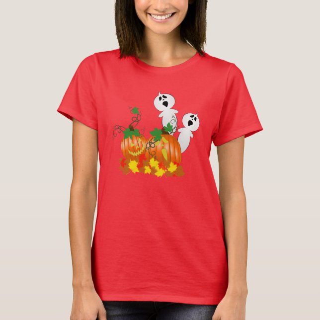 T-shirt Chemise Citrouille Halloween (Devant)